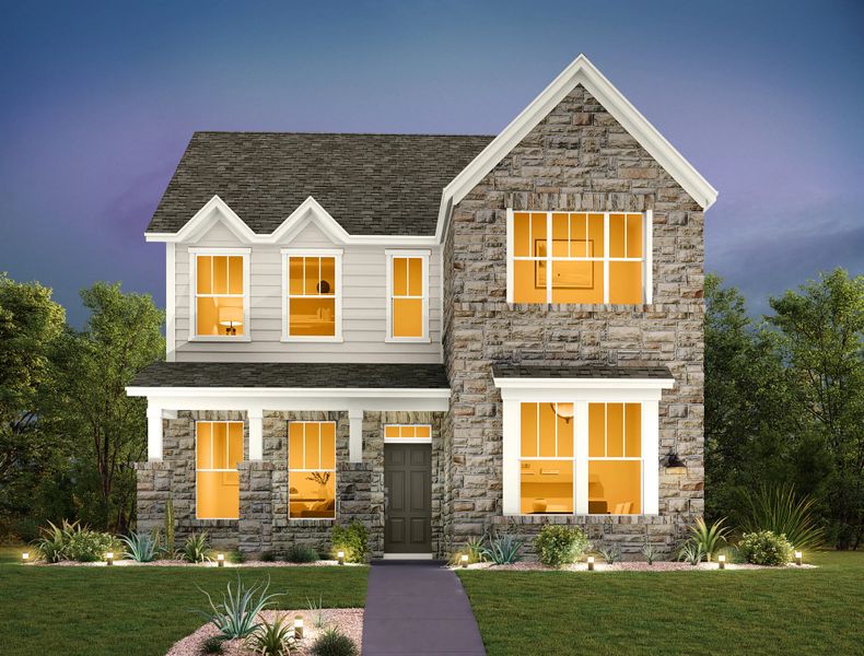 Representative exterior photo of a completed home built from the Blue Jay by Ashton Woods in The Cottages at Lariat, Liberty Hill, TX (Image 13). Representative exterior photo of a completed home built from the Blue Jay by Ashton Woods in The Cottages at Lariat, Liberty Hill, TX (Image 13).