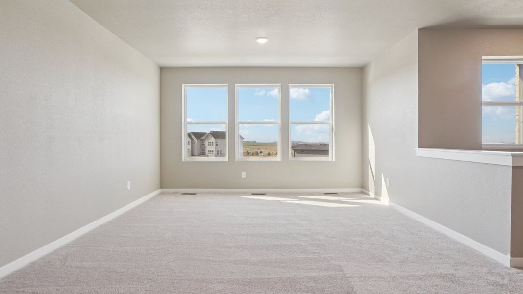 Furnished interior view inside a new home in Windler Townhomes, Aurora (Image 8). Furnished interior view inside a new home in Windler Townhomes, Aurora (Image 8).