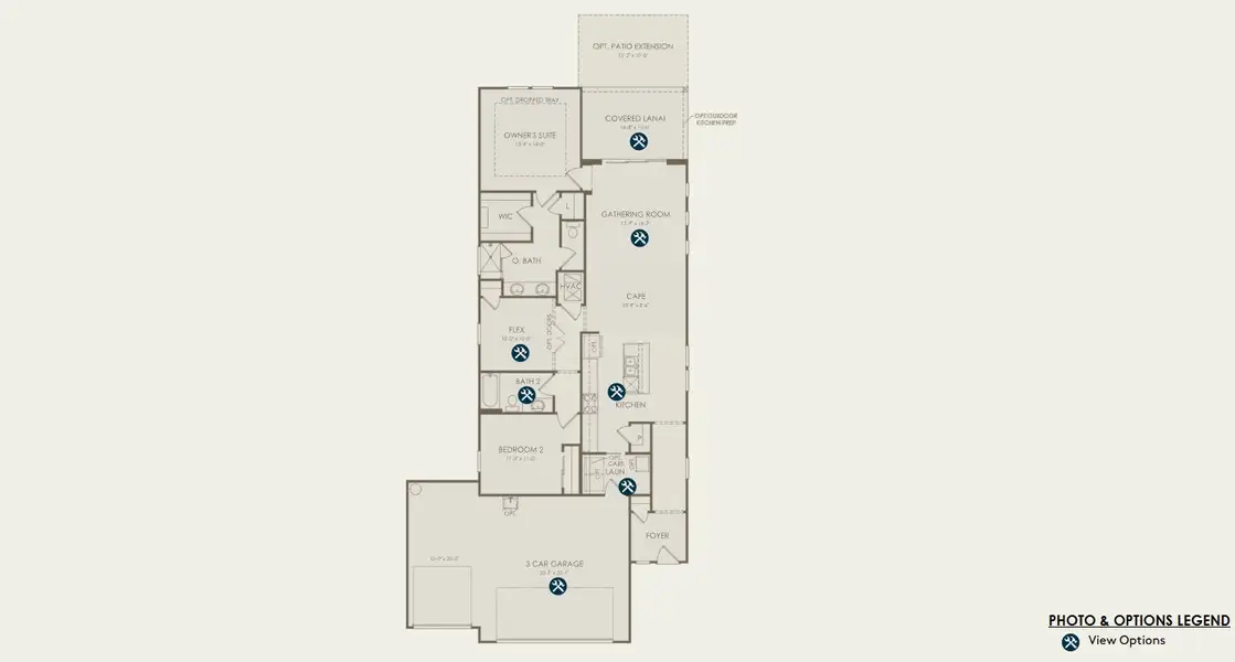 2D floor plan layout for the Hallmark Select by Pulte Homes in Seminole Palms, Palm Coast, FL (Image 3).