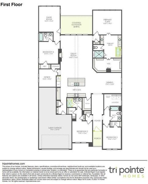 2D floor plan layout of this home in Woodson’s Reserve, Spring, TX (Image 3).