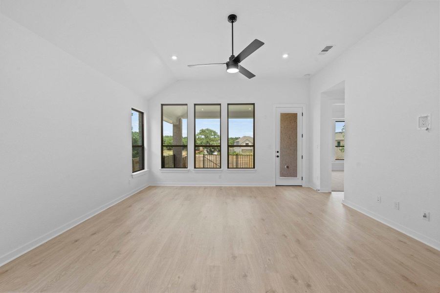 Family Room with elevated ceiling Family Room with elevated ceiling