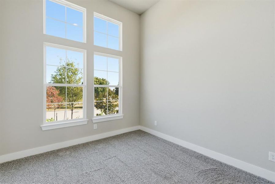 Lower level Bedroom with beautiful view of Founder's Park and walk-in closet