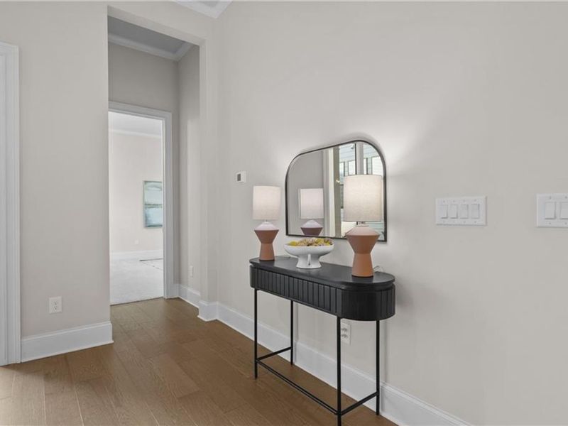 Furnished interior view inside a new home in The Village at Towne Lake, Woodstock (Image 37).