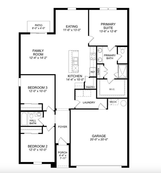 2D floor plan layout for the The Portland by Stanley Martin Homes in Wynnstone, Davenport, FL (Image 2). 2D floor plan layout for the The Portland by Stanley Martin Homes in Wynnstone, Davenport, FL (Image 2).