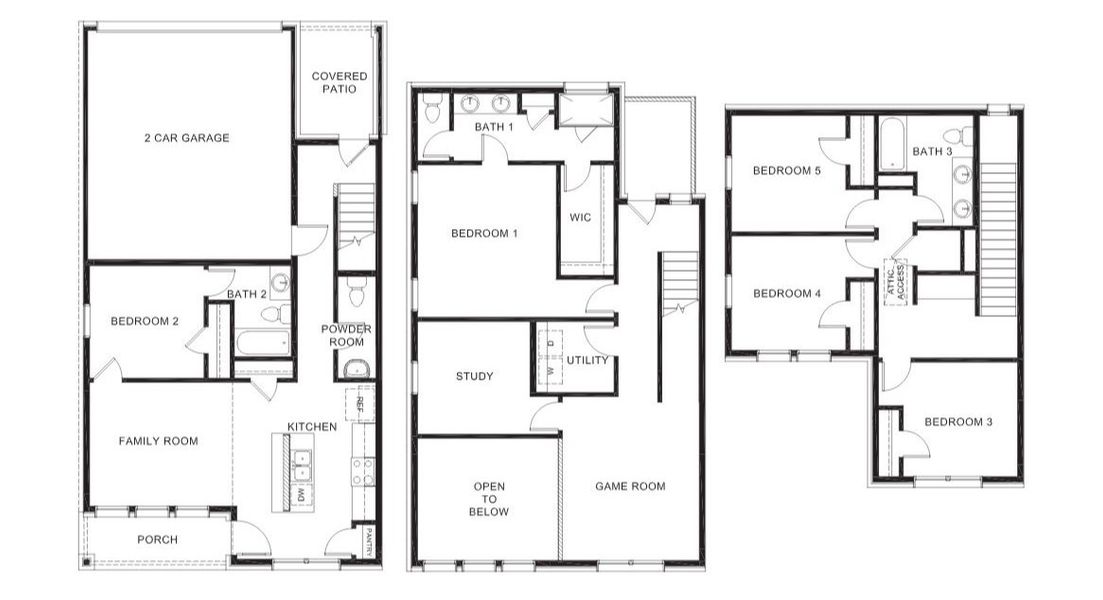 2D floor plan layout of this home in The Avenue, Allen, TX (Image 3).