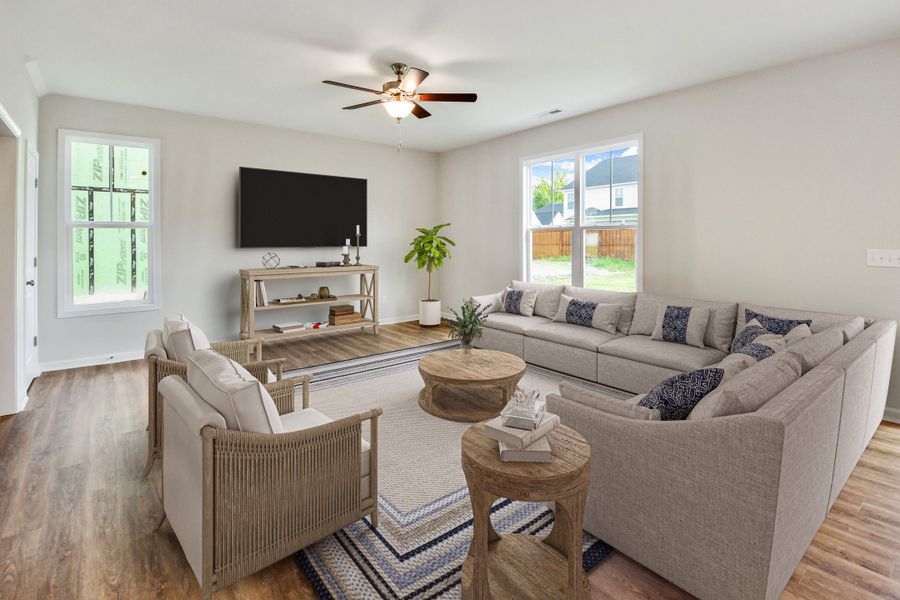 Representative furnished interior of a home built from the Naples by Stevens Fine Homes in River Tide Farms, Bolivia (Image 16).