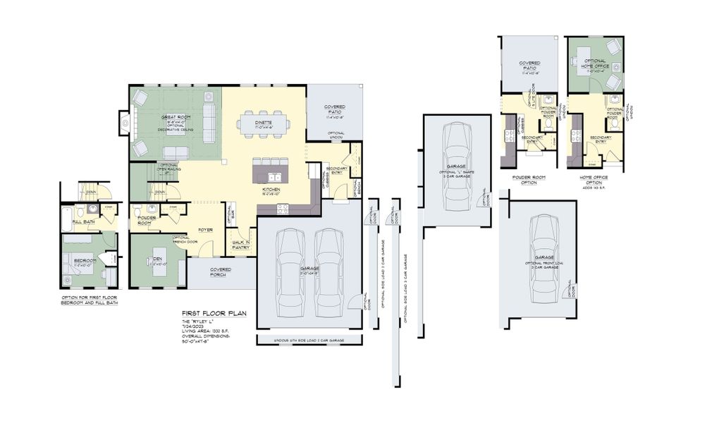 2D floor plan layout for the The Ryley by Forbes Capretto Homes in Handpicked Homesites, East Amherst, NY (Image 6).