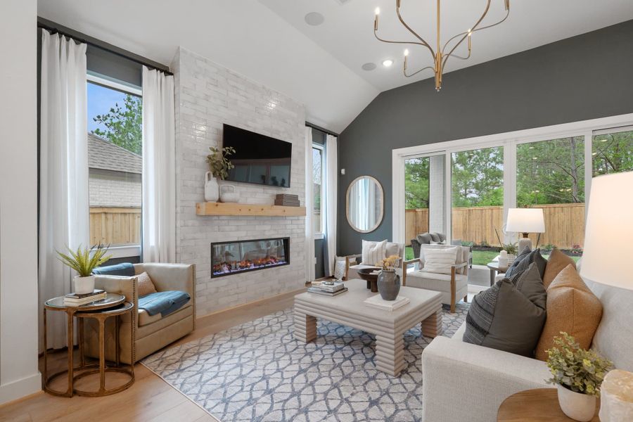 Representative furnished interior of a home built from the Hampton – 50′ Lot by Chesmar Homes in Lakes of Cane Island, Katy (Image 6).