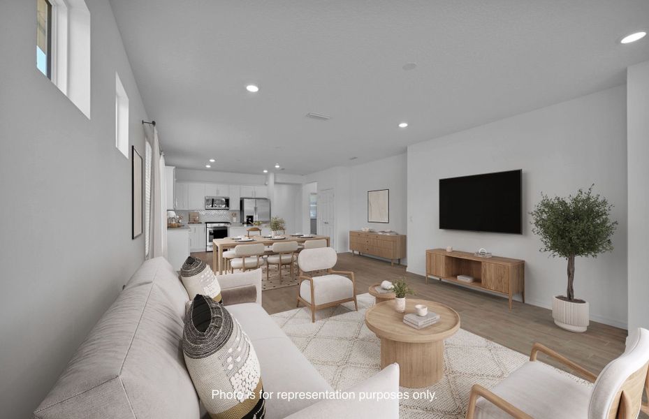 Furnished interior view inside a new home in Del Webb Wildlight, Yulee (Image 8).