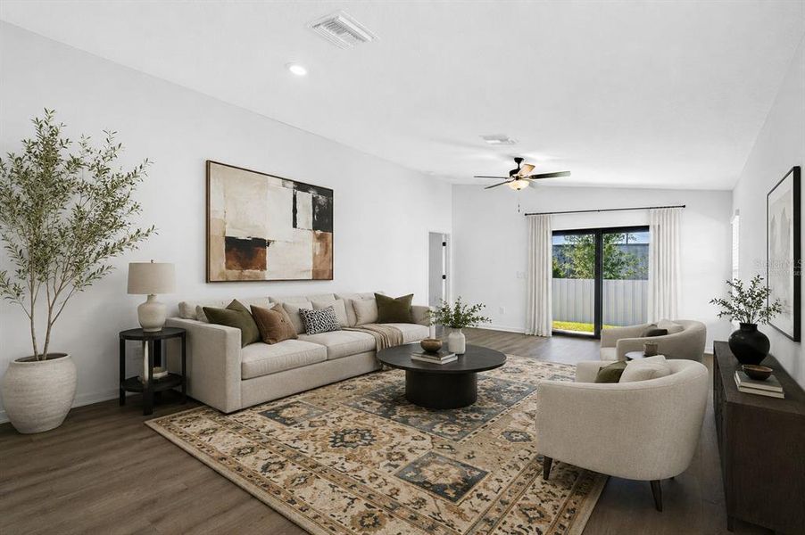 Furnished interior view inside a new home in Fulton Meadows, Lakeland (Image 8). Furnished interior view inside a new home in Fulton Meadows, Lakeland (Image 8).