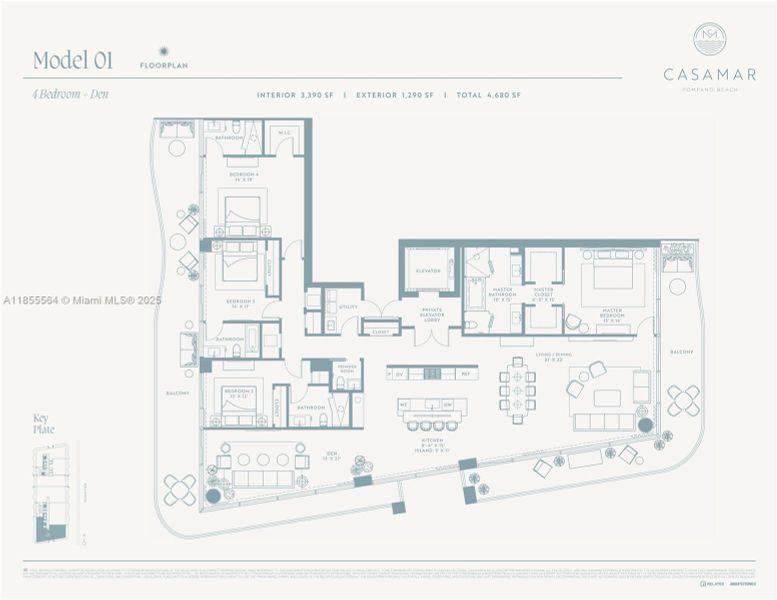 2D floor plan layout of this home in Casamar, Pompano Beach, FL (Image 5). 2D floor plan layout of this home in Casamar, Pompano Beach, FL (Image 5).