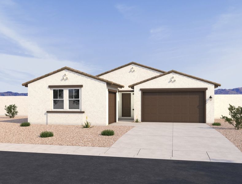 Spanish exterior elevation rendering