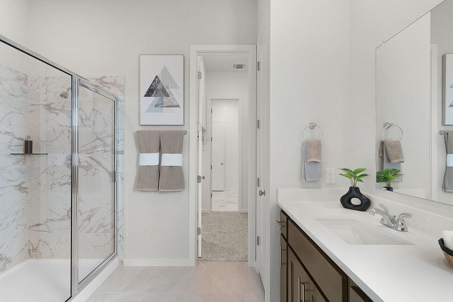 Representative furnished interior of a home built from the Wilson by Chesmar Homes in Deerbrooke Cottages, Leander (Image 11).