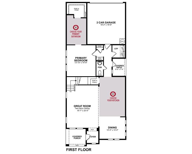 2D floor plan layout for the Brazos by Beazer Homes in Waterbend, Euless, TX (Image 3).