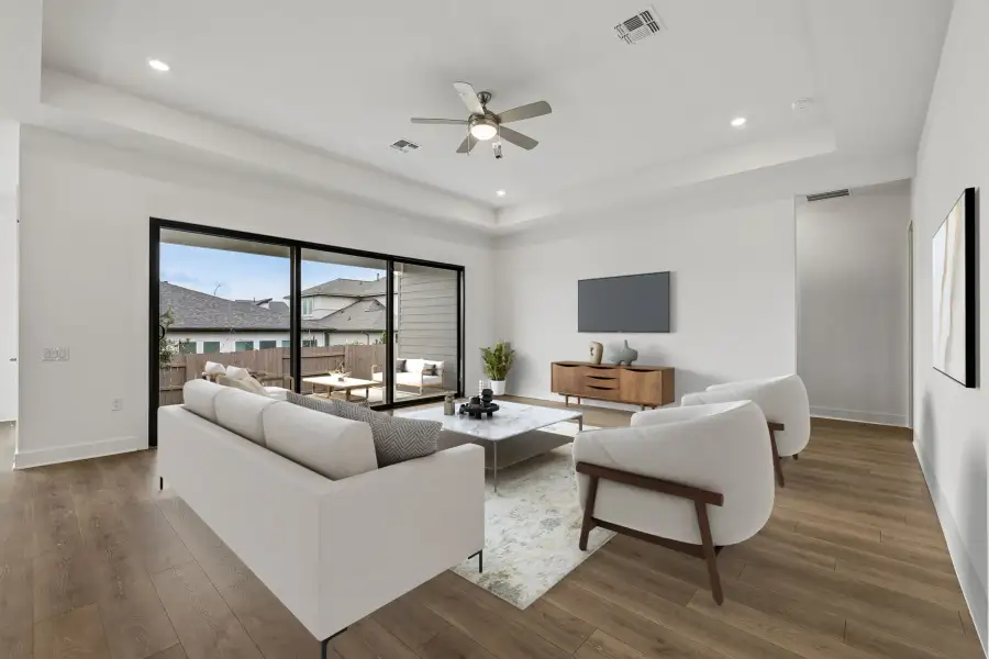 Furnished interior view inside a new home in Silverleaf, Cedar Creek (Image 3).