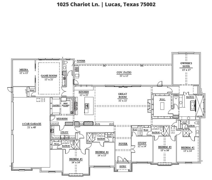2D floor plan layout of this home in Enchanted Creek, Lucas, TX (Image 2). 2D floor plan layout of this home in Enchanted Creek, Lucas, TX (Image 2).