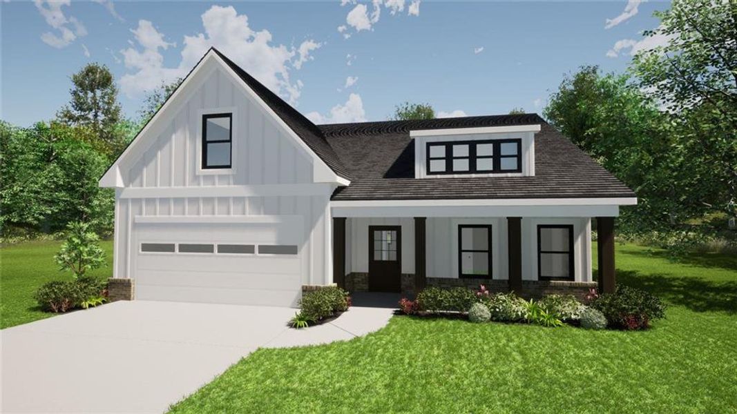 Front exterior of a new home in , Lula, GA, highlighting curb appeal (Image 1).