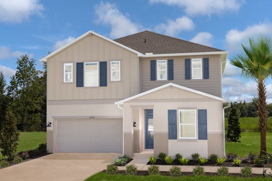 Representative exterior photo of a completed home built from the 2387 Modeled by KB Home in Morningside, Dade City, FL (Image 16). Representative exterior photo of a completed home built from the 2387 Modeled by KB Home in Morningside, Dade City, FL (Image 16).