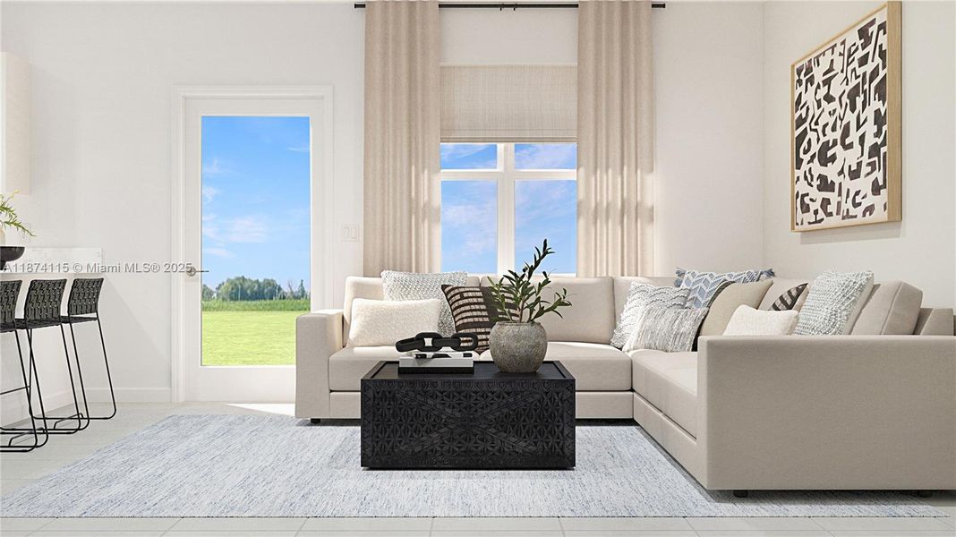 Furnished interior view inside a new home in , Homestead (Image 3). Furnished interior view inside a new home in , Homestead (Image 3).