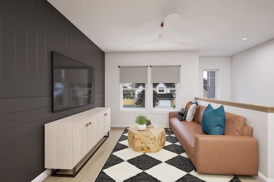 Representative furnished interior of a home built from the The Bluebonnet by David Weekley Homes in Two Step Farm 50', Montgomery (Image 6).