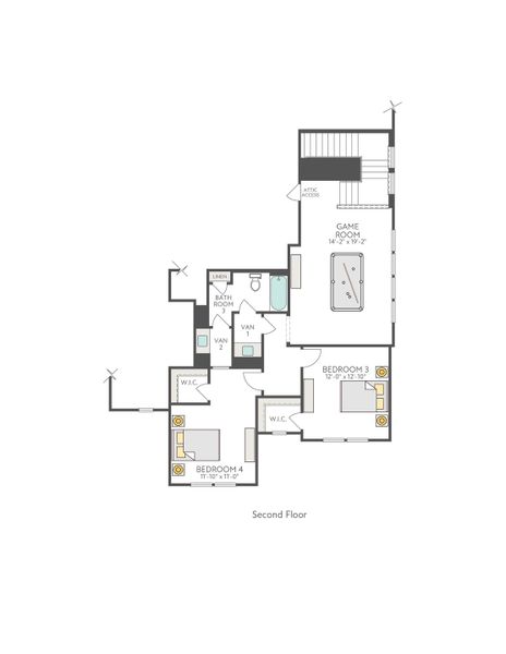 2D floor plan layout for the Bryker by Tri Pointe Homes in Lariat, Liberty Hill, TX (Image 5).