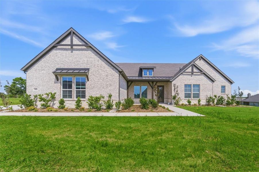Front exterior of a new home in Grayson Ridge, Van Alstyne, TX, highlighting curb appeal (Image 20).