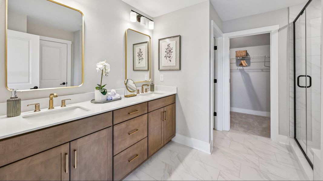 The Jordan Plan by DRB Homes in Farms at Bellingham, Mooresville, NC - Primary Bathroom The Jordan Plan by DRB Homes in Farms at Bellingham, Mooresville, NC - Primary Bathroom