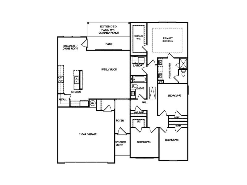 2D floor plan layout for the The Madison by My Home Communities in Sutton’s Landing, Statham, GA (Image 3).