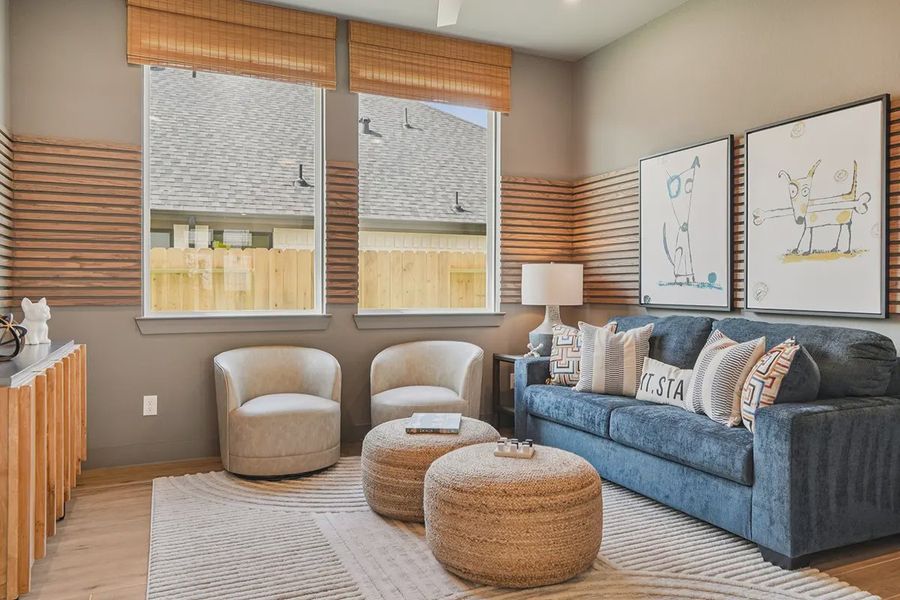 Representative furnished interior of a home built from the Sydney by Chesmar Homes in Wildrye 60', Waller (Image 26). Representative furnished interior of a home built from the Sydney by Chesmar Homes in Wildrye 60', Waller (Image 26).