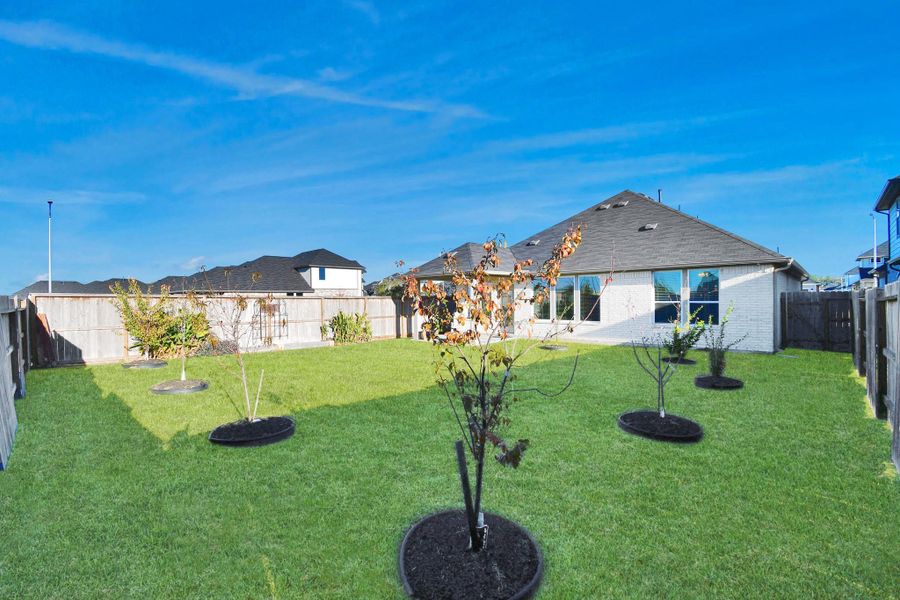 Exterior details and patio area of a home in The Timbers at Mason Woods, Cypress (Image 29).
