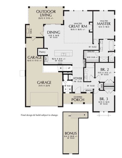 2D floor plan layout for the Daisy by Zeal Home Builders in Echo Grove, Poolville, TX (Image 3).