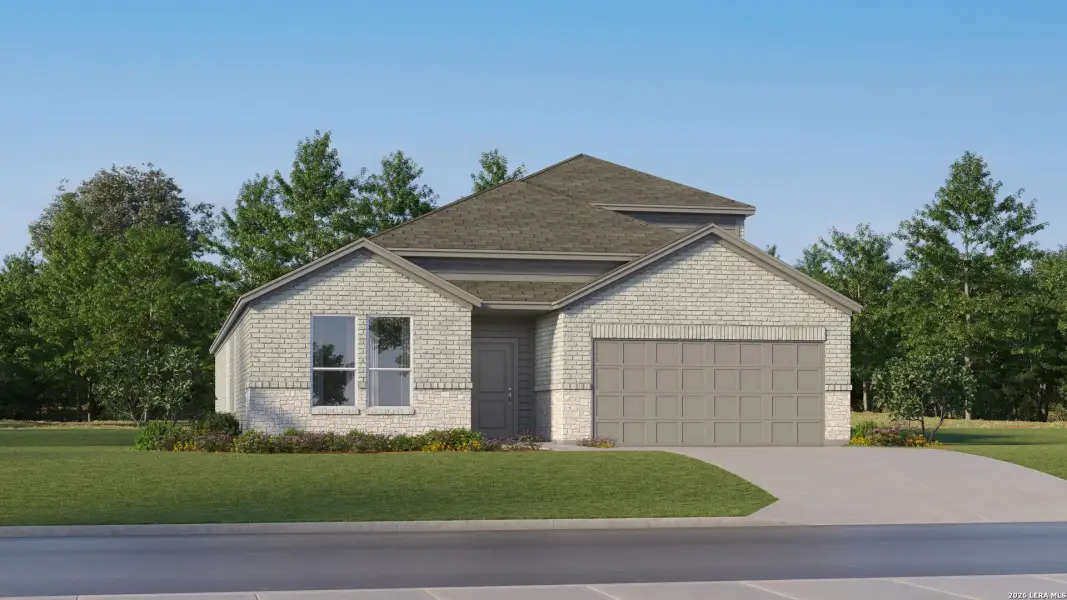 Front exterior of a new home in Simmons Valley, Spring Branch, TX, highlighting curb appeal (Image 20).