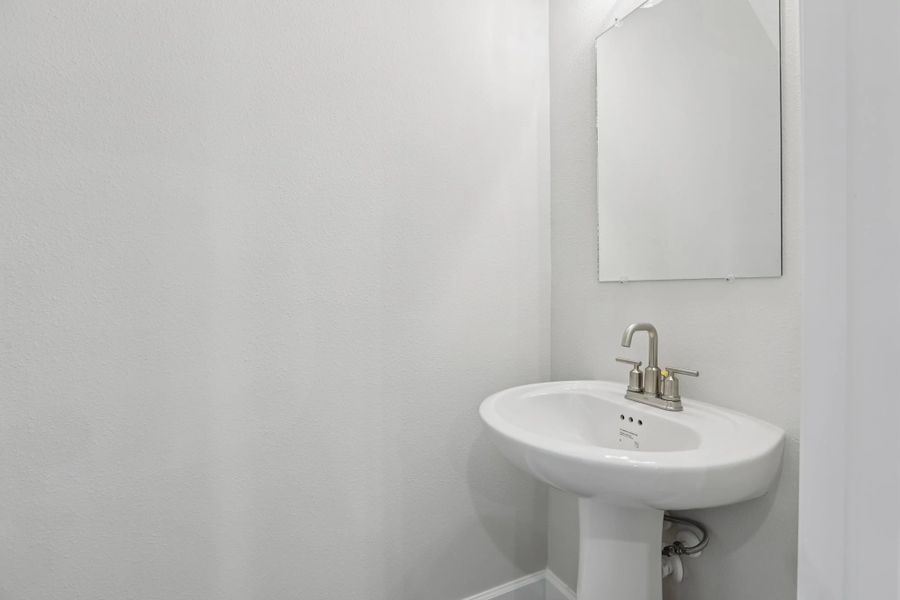 Convenient first-floor powder bathroom