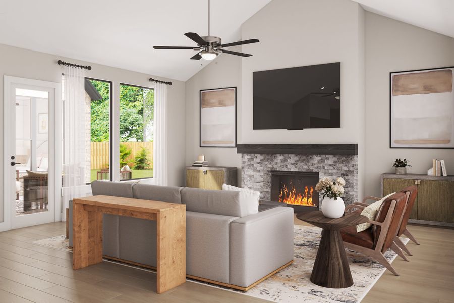 Representative furnished interior of a home built from the Lisbon by Tri Pointe Homes in Legacy Grove, Montgomery (Image 9).