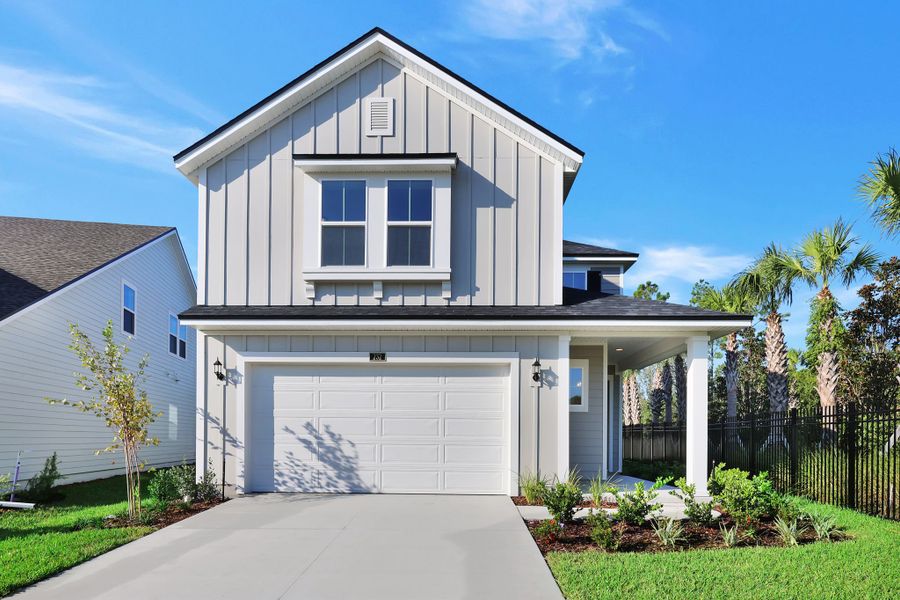 Representative exterior photo of a completed home built from the Palmetto by Riverside Homes in Mariposa at EverRange, Jacksonville, FL (Image 24).