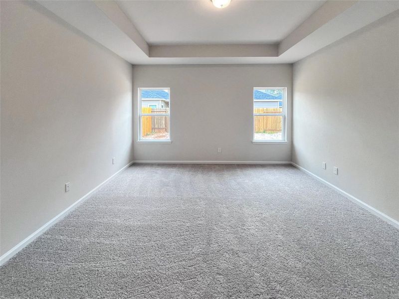 The Cardinal II- Primary Bedroom. Sample image for illustration; upgrades, options, and colors may vary. The Cardinal II- Primary Bedroom. Sample image for illustration; upgrades, options, and colors may vary.