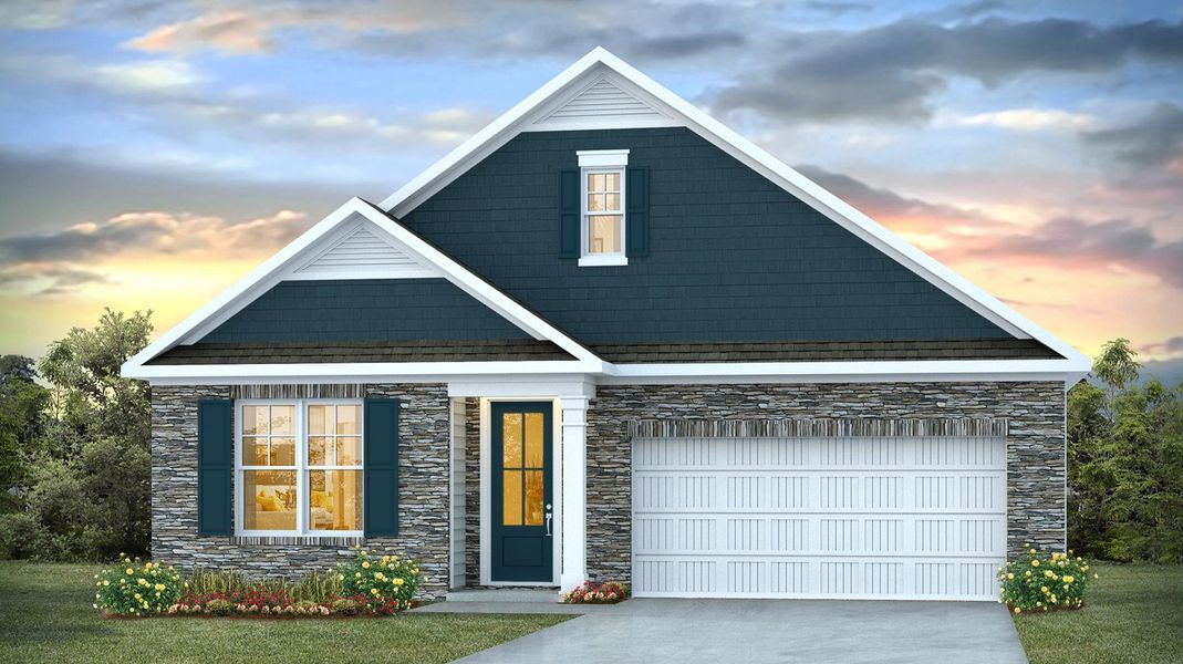 Representative exterior photo of a completed home built from the DARBY by D.R. Horton in Livingston Woods, Irmo, SC (Image 21). Representative exterior photo of a completed home built from the DARBY by D.R. Horton in Livingston Woods, Irmo, SC (Image 21).