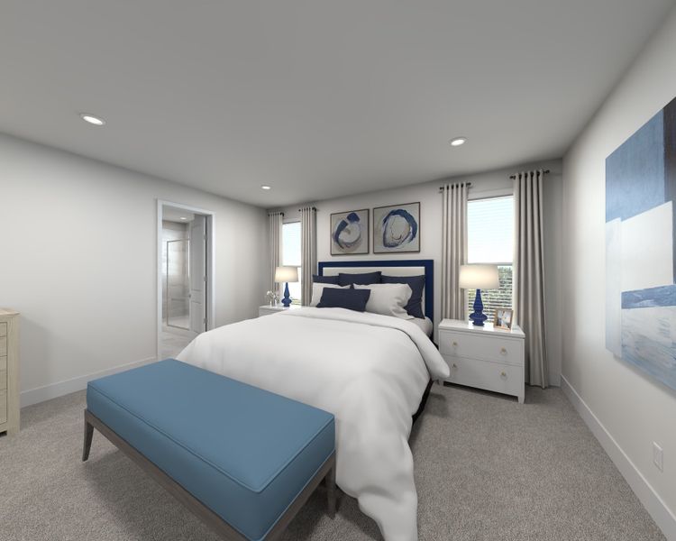 The primary suite offers a private retreat. The primary suite offers a private retreat.