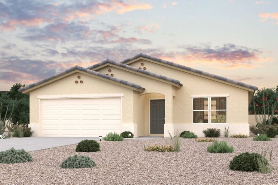 Representative exterior photo of a completed home built from the Palo Verde by Century Complete in Cross Creek Ranch, Coolidge, AZ (Image 2).