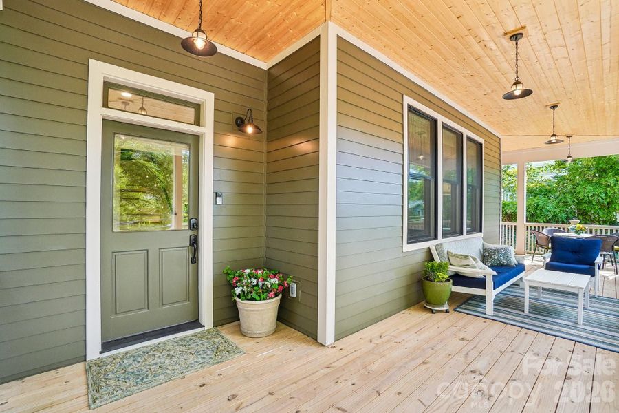 Exterior details and patio area of a home in , Asheville (Image 20).