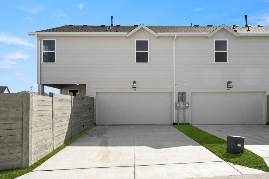 Exterior details and patio area of a home in Terrace Collection at Harvest, Argyle (Image 18).