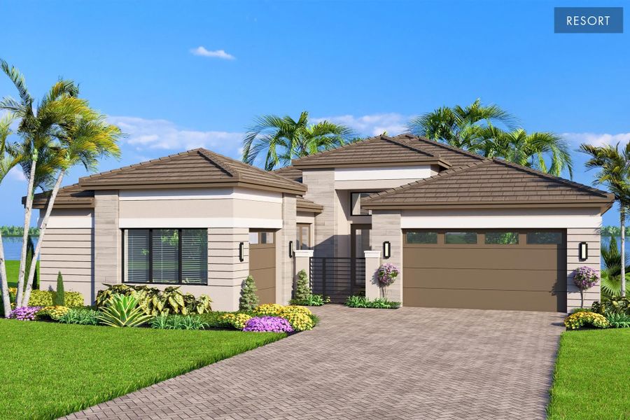 Representative exterior photo of a completed home built from the Elena II by GL Homes in Valencia Vista at Riverland, Port St. Lucie, FL (Image 2). Representative exterior photo of a completed home built from the Elena II by GL Homes in Valencia Vista at Riverland, Port St. Lucie, FL (Image 2).