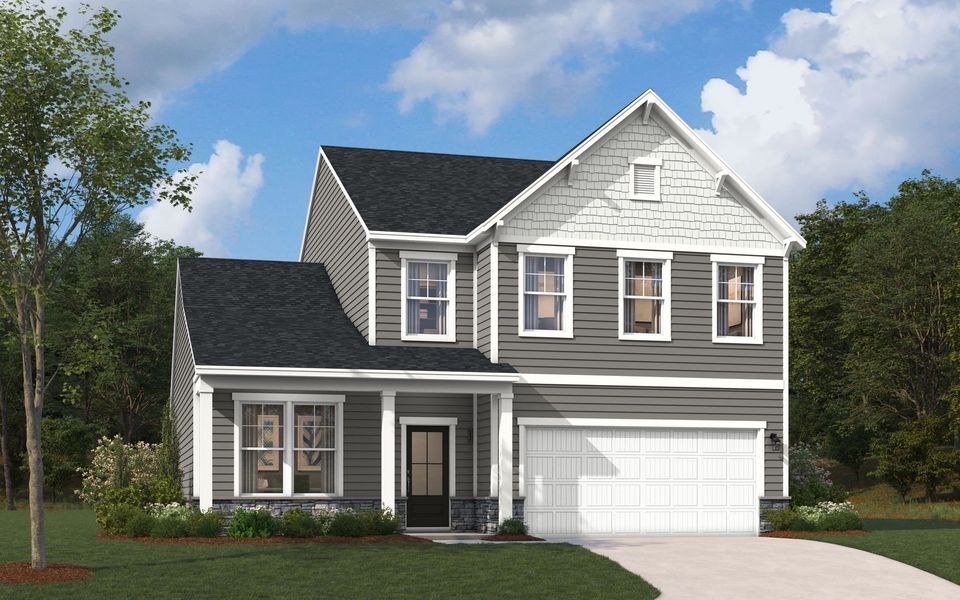 Representative exterior photo of a completed home built from the The Hollins by Stanley Martin Homes in Bridgeport Single Family Homes, Greenville, SC (Image 2). Representative exterior photo of a completed home built from the The Hollins by Stanley Martin Homes in Bridgeport Single Family Homes, Greenville, SC (Image 2).