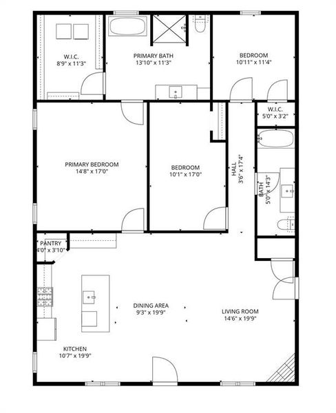2D floor plan layout of this home in , Paris, TX (Image 3).