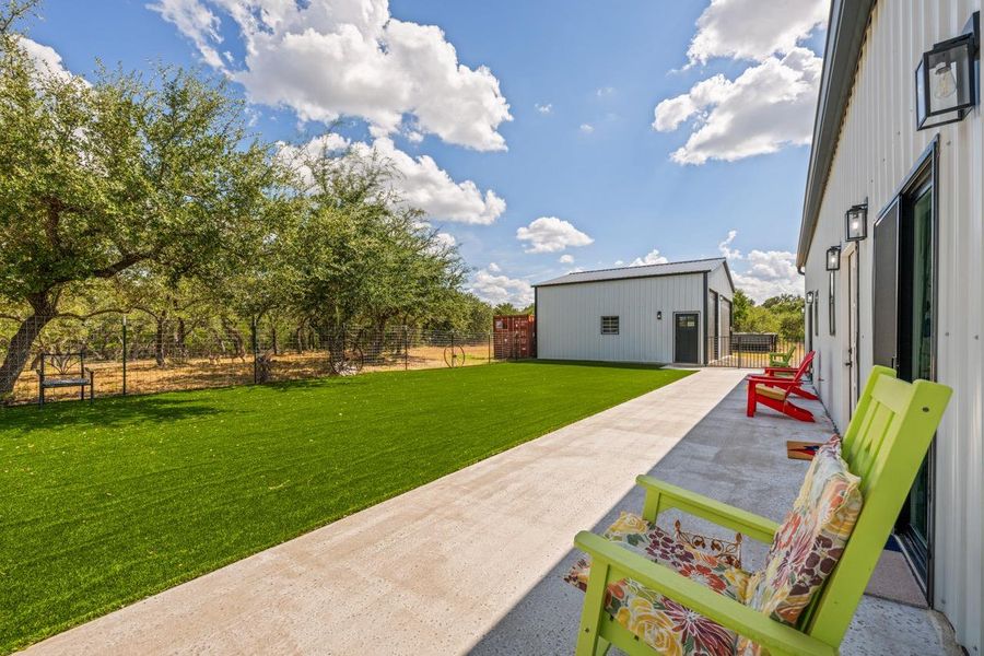 Exterior details and patio area of a home in , Dripping Springs (Image 21).