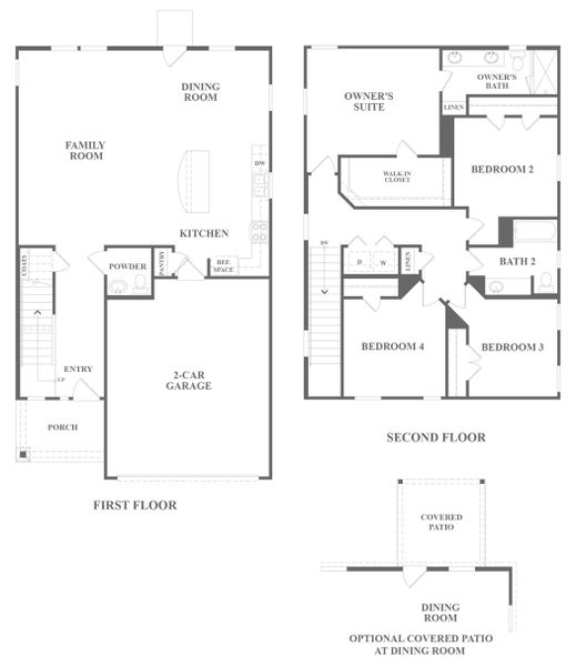 2D floor plan layout for the Lyric by Milestone Community Builders in Crosswinds, Kyle, TX (Image 3).