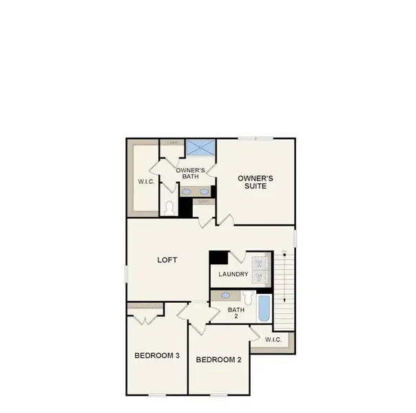 2D floor plan layout of this home in Blue Sky Meadows, Monroe, NC (Image 3).