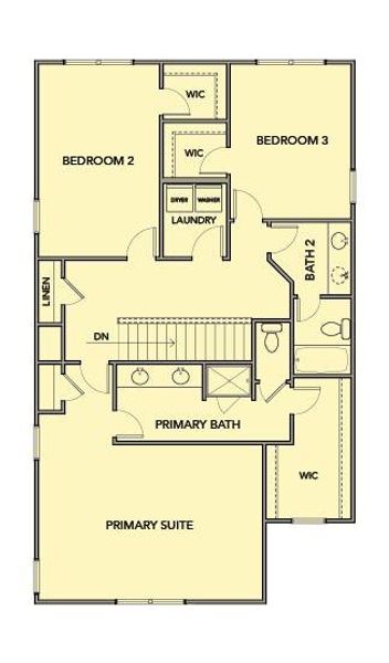 2D floor plan layout of this home in Park Center Pointe, Mableton, GA (Image 3).