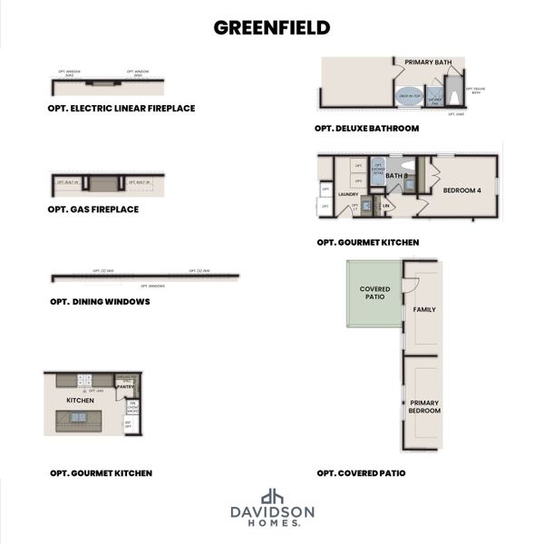 2D floor plan layout for the The Greenfield K by Davidson Homes LLC in Enclave at Newport, Crosby, TX (Image 3). 2D floor plan layout for the The Greenfield K by Davidson Homes LLC in Enclave at Newport, Crosby, TX (Image 3).