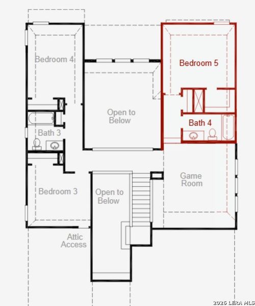 2D floor plan layout of this home in Rhine Valley, Schertz, TX (Image 3).